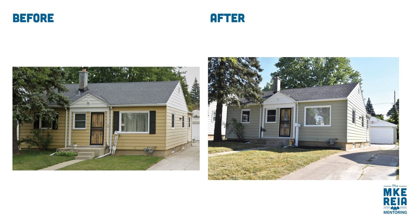 Before and after photos of a house renovation